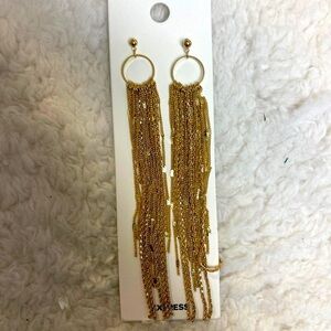 Express Gold Fashion Dangle Earrings NWT